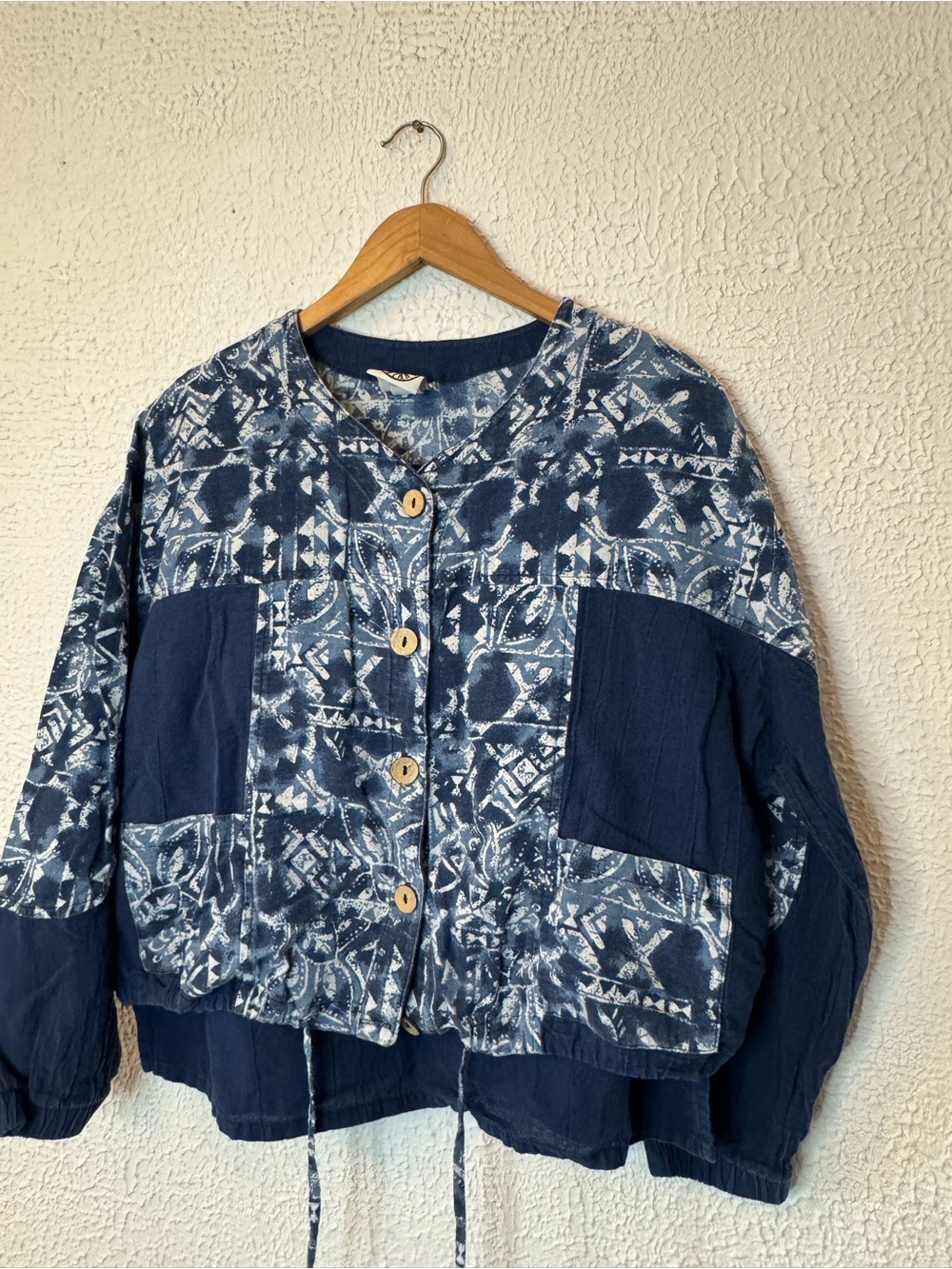 Women's Navy Patterned Button-Front Bomber Jacket Tank Set